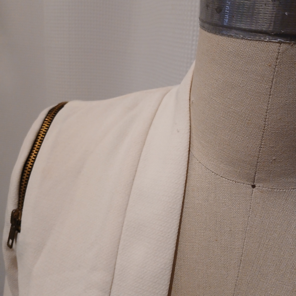 Mustard Seed White Open From Blazer with Zipper Detail Size Small - Picture 7 of 10